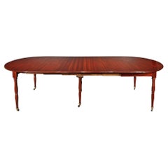 French Louis XVI St. Mahogany Drop Leaf Dining Table