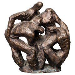 Brutalist Modern "Four Figures" Bronze Sculpture