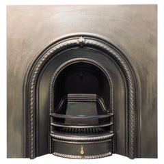 Vintage 19th Century Style Arched Cast Iron Fireplace Insert