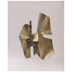 1970s Modernist Architectural Brass Sculpture, Signed Giovanni Schoeman 11