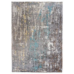 Blues and Grays Abstract Design Rug