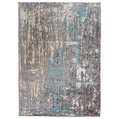 Blues and Grays Abstract Design Rug