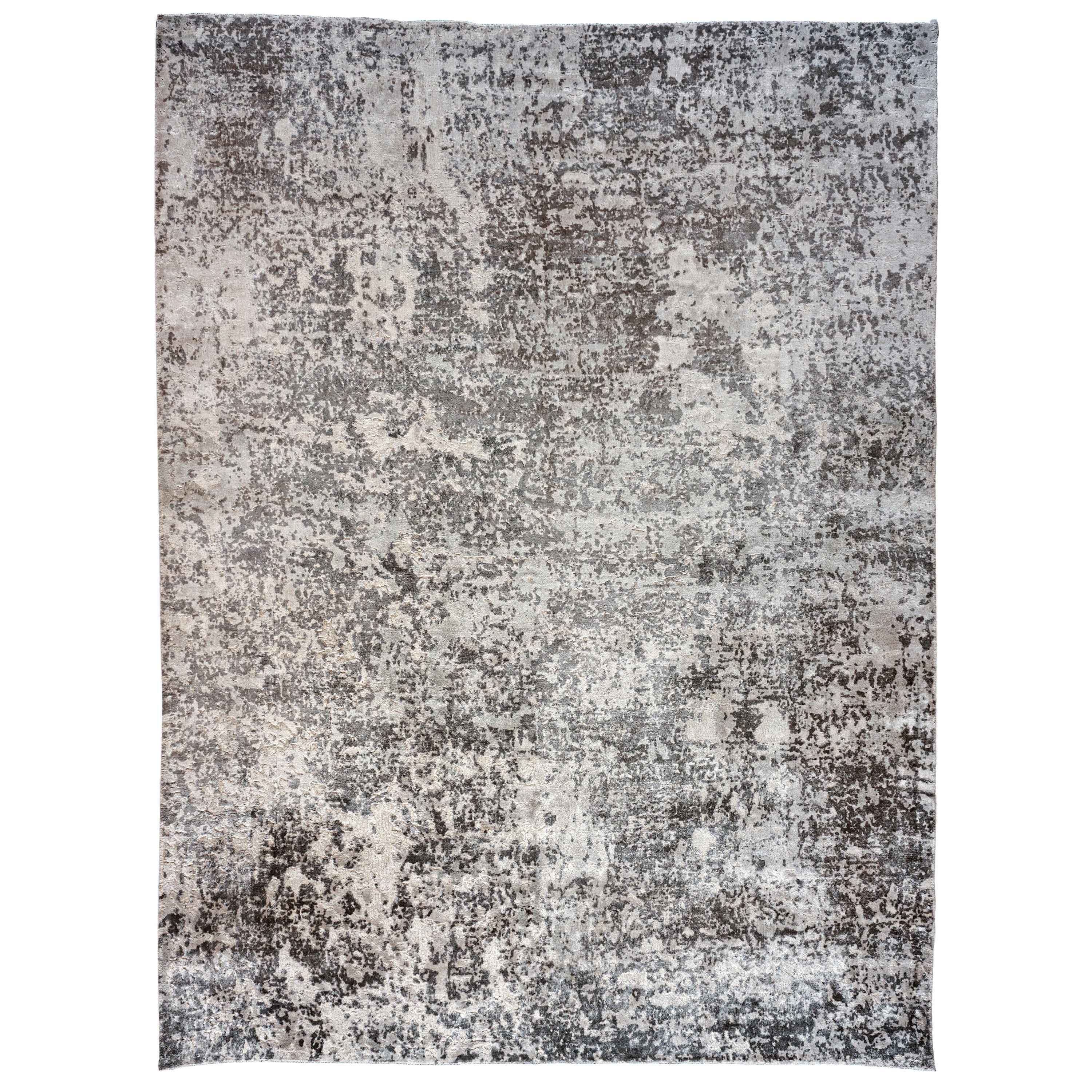 Silver Gray Abstract Design Rug For Sale