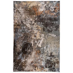 Black and Gold Abstract Design Rug