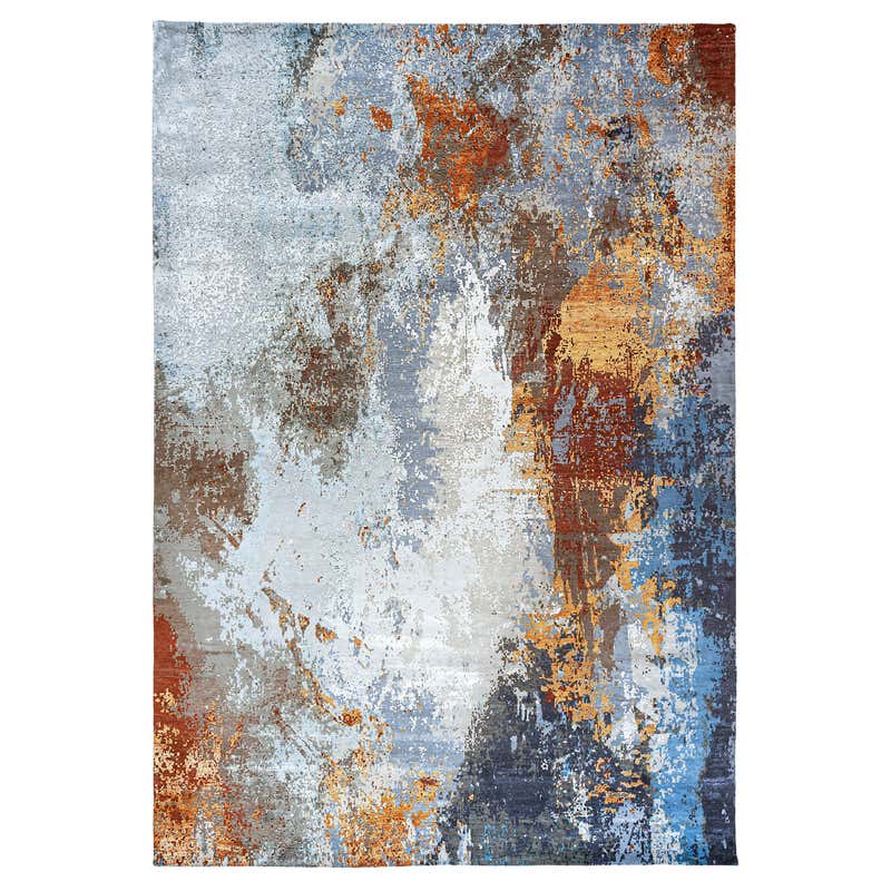 Ivory Multi Abstract Rug For Sale at 1stDibs