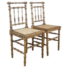 Pair of Faux Bamboo Hall Chairs