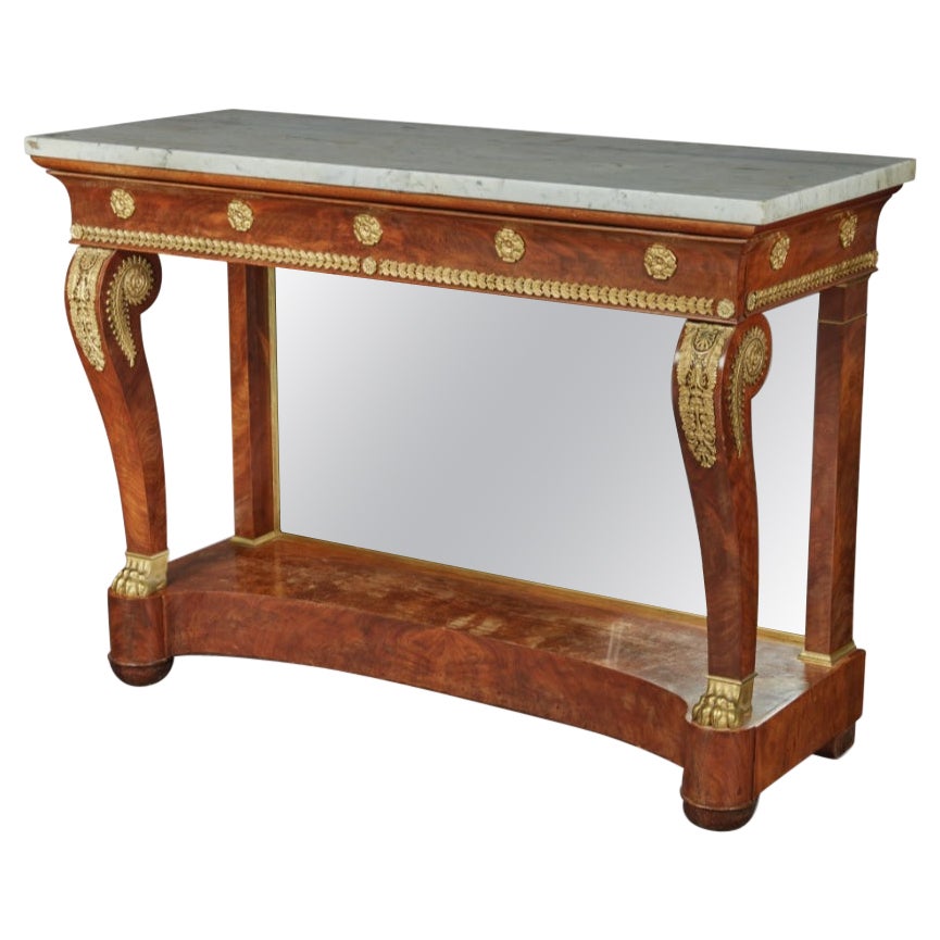 Fine Russian Empire Ormolu-Mounted Mahogany Console Table, Circa 1815