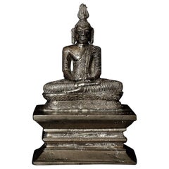 Solid Silver 18thC Lankan Buddha, 7021