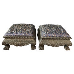 Pair of Anglo, Indian Foot Stools