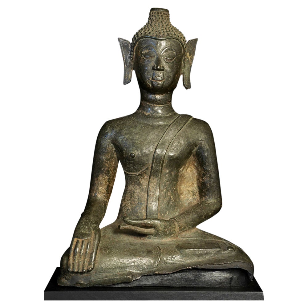 15th Century Lao Buddha in the a Delightful Lanna/Laos Folk Style, 7590 For Sale