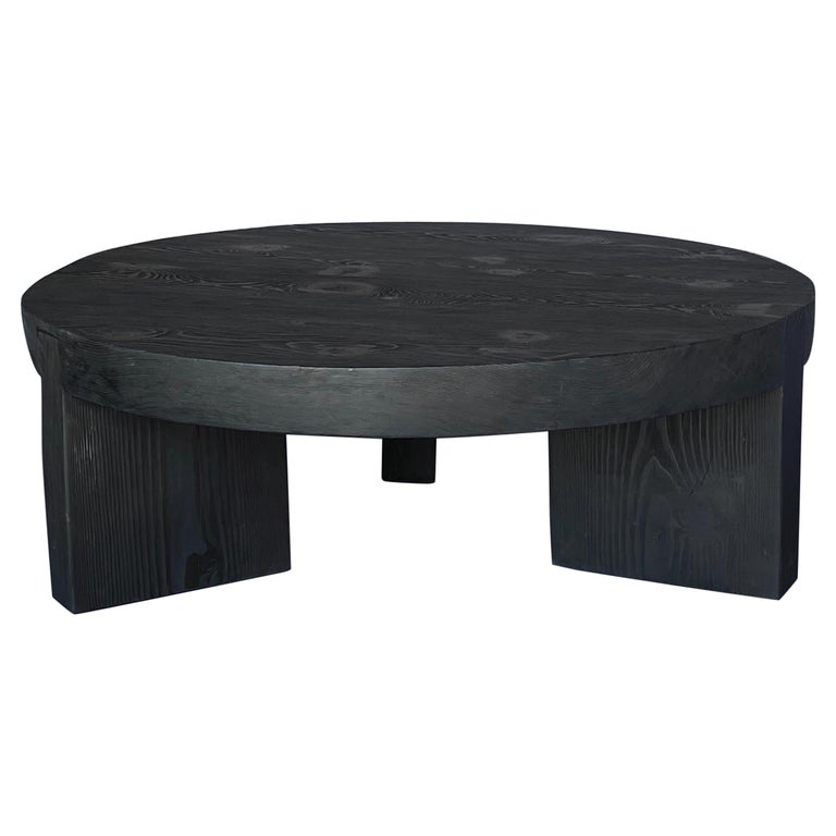Round Reclaimed Wood Coffee Table At, Black Reclaimed Wood Side Table