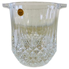 Vintage French Glass Crystal Ice Bucket