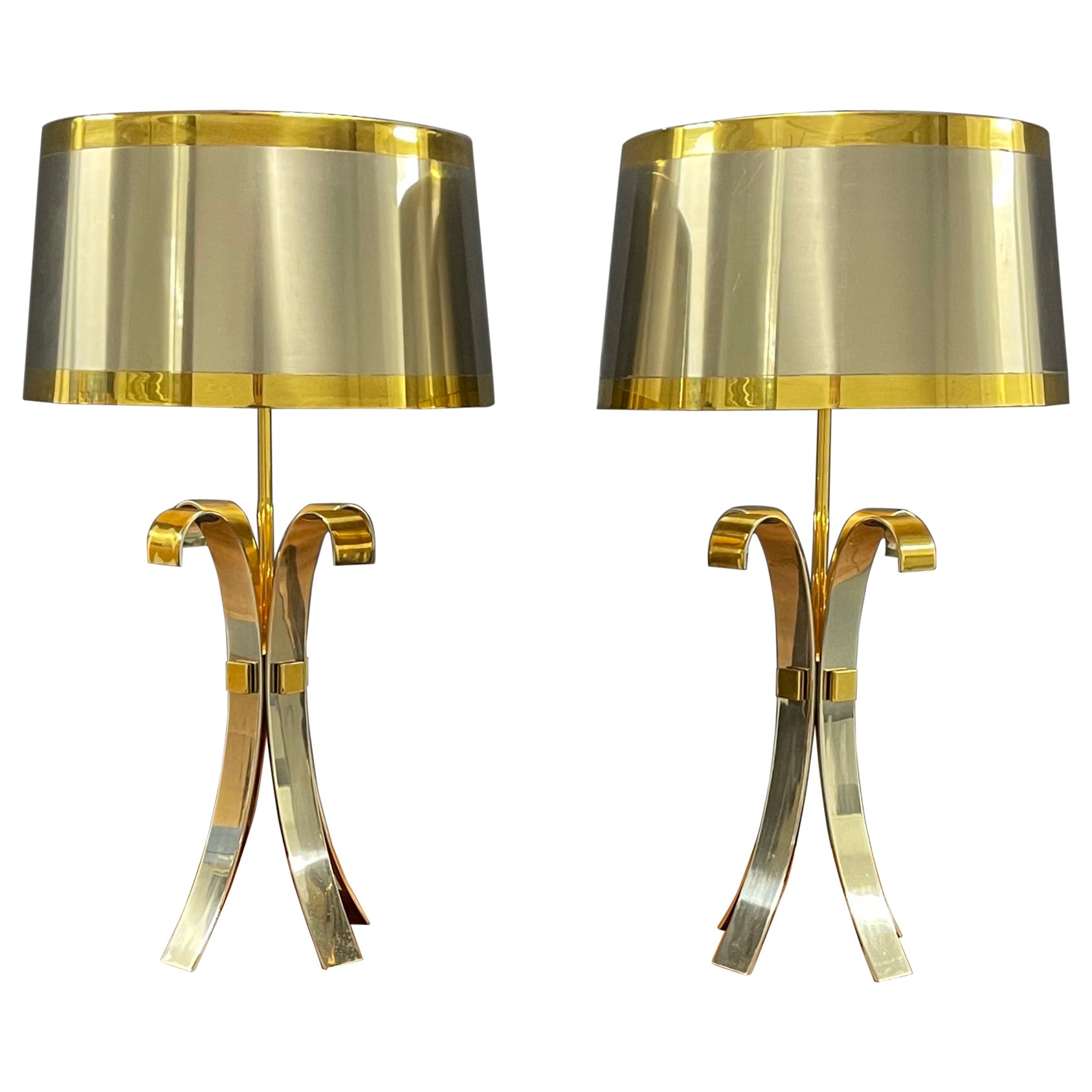 Exciting Set of Two Maison Charles Table Lamps / Mod, Corolle For Sale