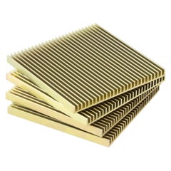 Fin Coasters from Souda, in Stock, Set of Four, Gold, Modern, Minimal