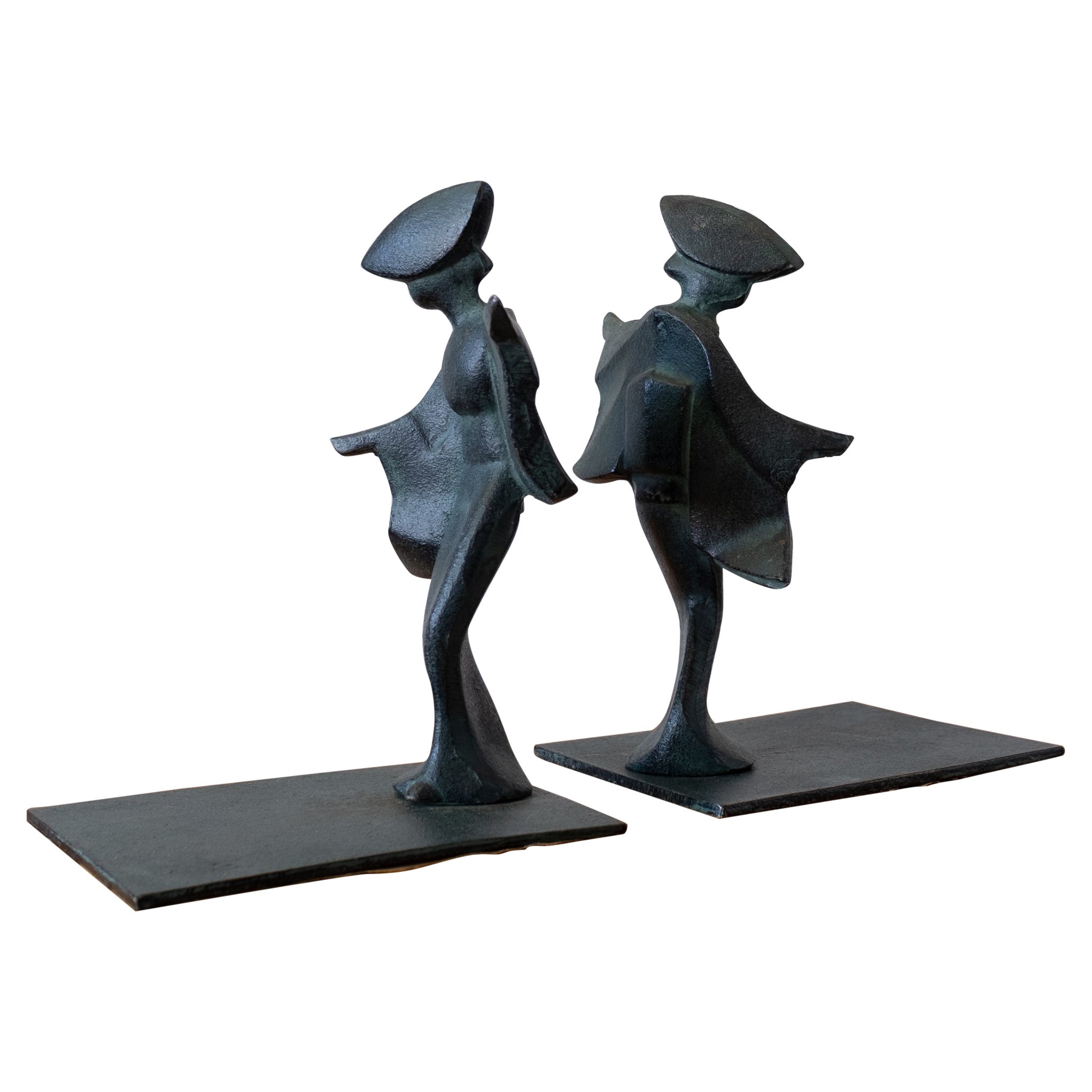 Midcentury Japanese Iron Bookends