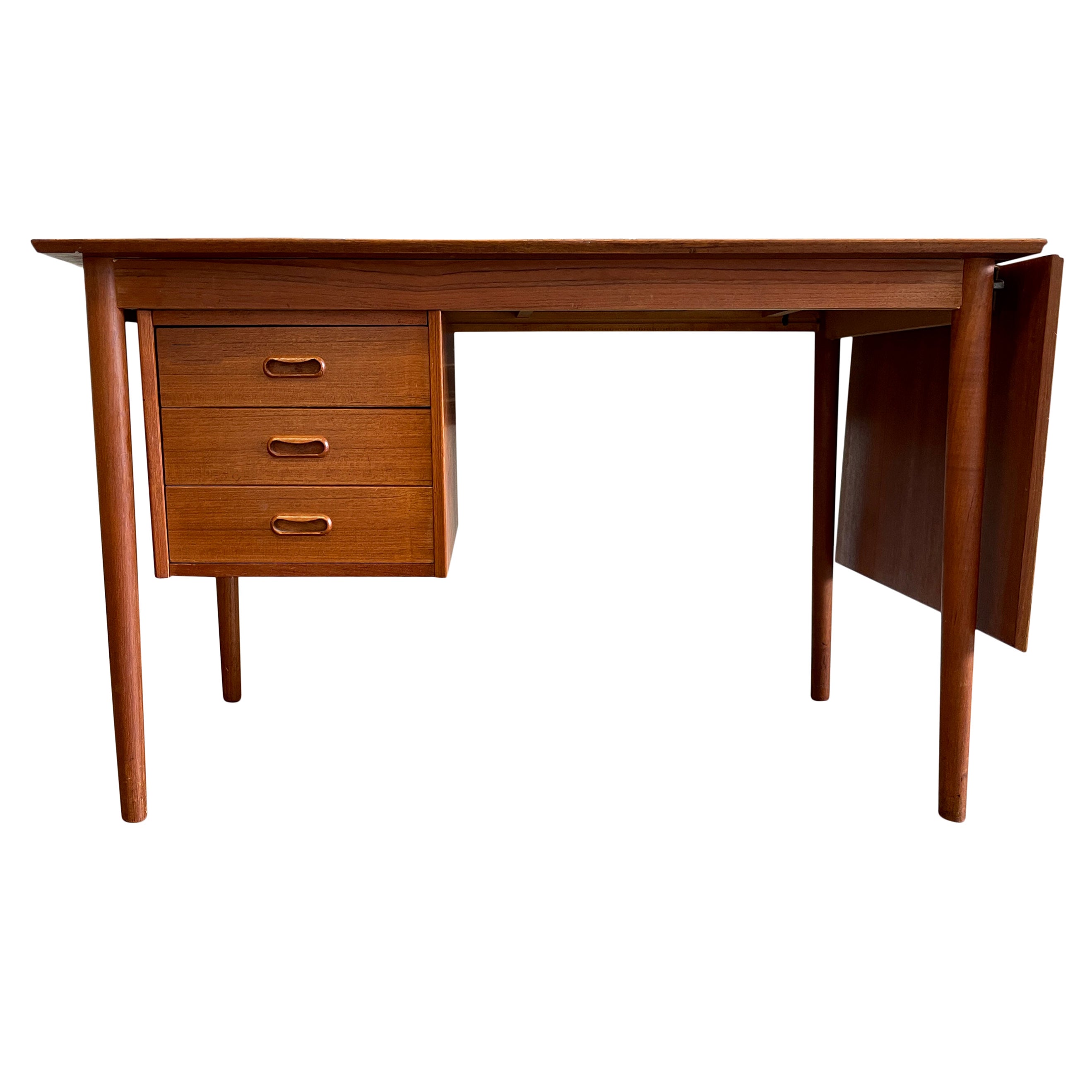 Mid Century Danish Modern Arne Vodder Teak Drop Leaf Desk für H.Sigh Denmark im Angebot