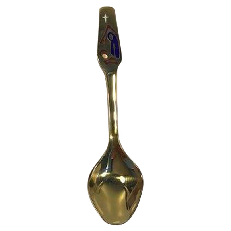 Meka Sterling Silver Gilt Christmas Teaspoon, 1978 For Sale