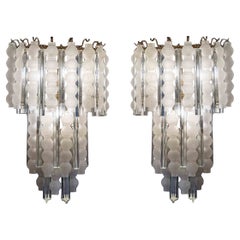 Pair of Glass Wall Lights, 1970