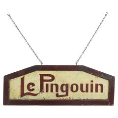 1950s Belgian ‘Le Pingouin’ Ice Cream Parlor Sign