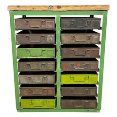 Vintage Industrial Iron Chest of Drawers, 1950s