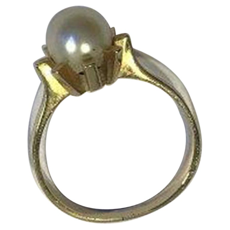 Bernhard Hertz 14K Gold Ring with Pearl For Sale