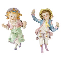 Two Children with a Swing in Paris Porcelain