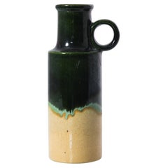 Vintage 1960s West German Tidal Green Ceramic Vase
