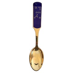 A. Michelsen Christmas Spoon 1964 in Sterling Silver with Enamel