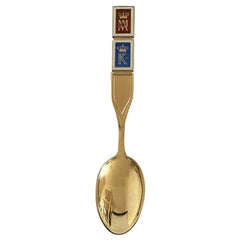 Anton Michelsen Commemorative Spoon in Gilded Sterling Silver from 1964