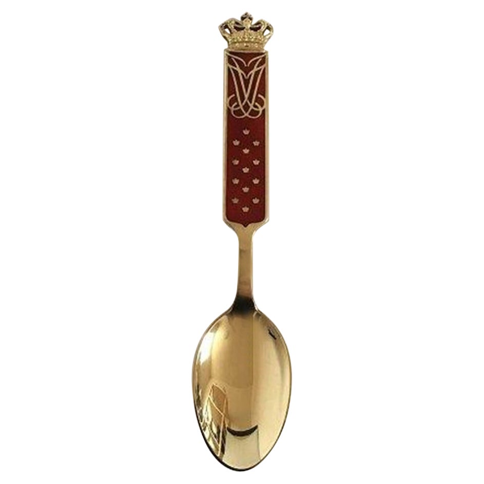 Anton Michelsen Commemorative Spoon in Gilded Sterling Silver from 1960 For Sale