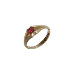 DTA 14 K Gold Ring with Red Stone