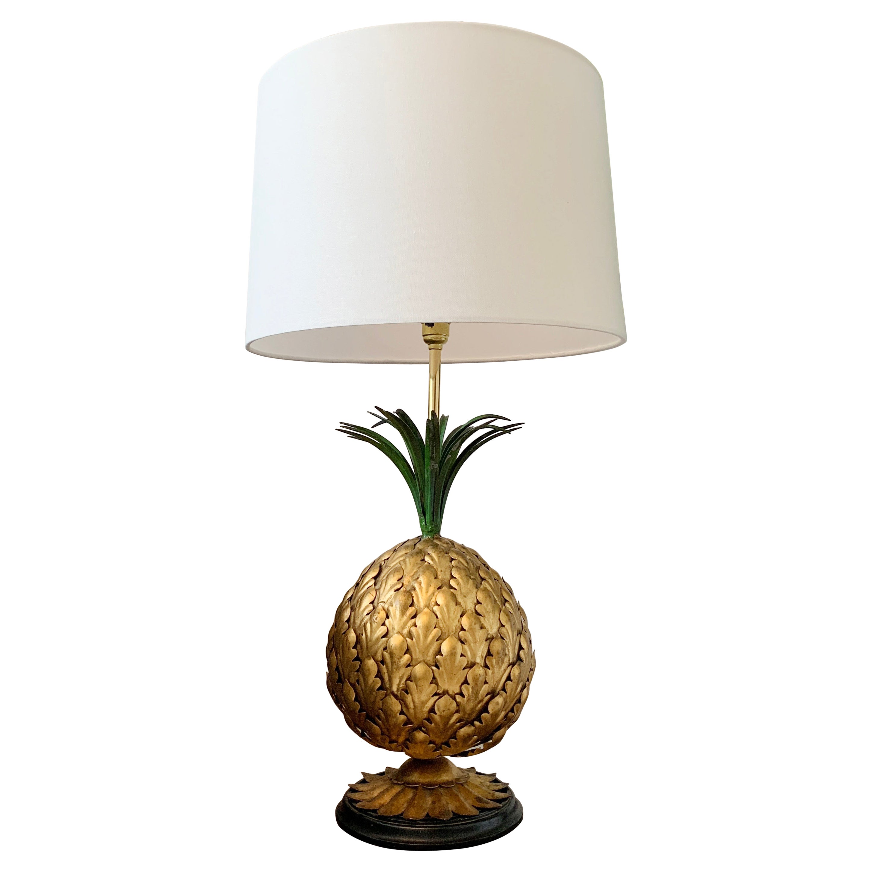Italian Gilt Metal Pineapple Table Lamp 1950’s