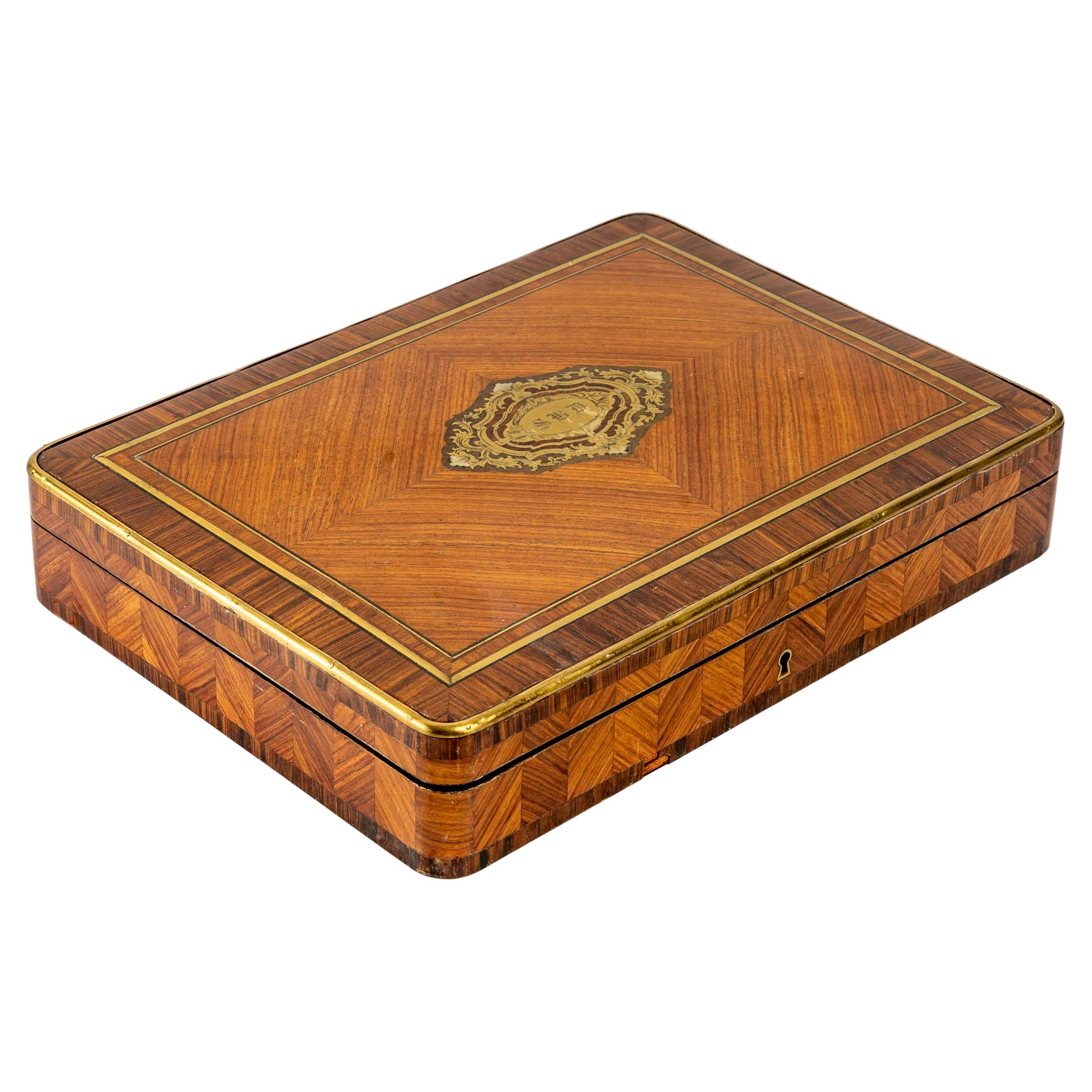Rose and Violet Wood Box, Louis XV Style