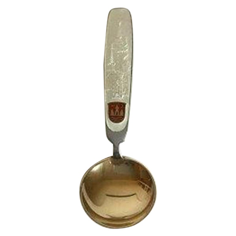 Anton Michelsen Gilded Sterling Silver Commemorative Spoon For Sale
