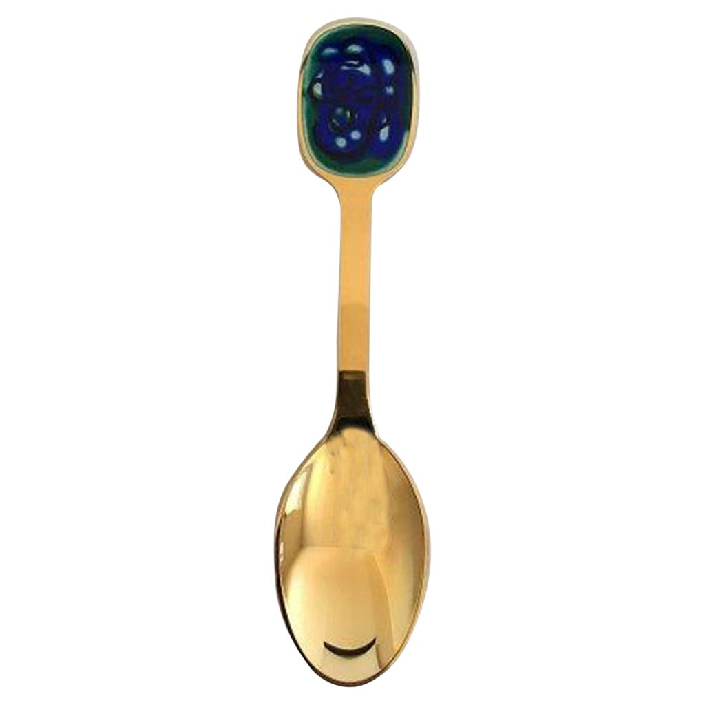 Anton Michelsen Gilded Sterling Silver Christmas Spoon, 1987 For Sale