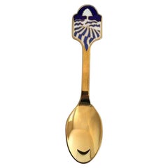 Anton Michelsen Gilded Sterling Silver Christmas Spoon, 1986