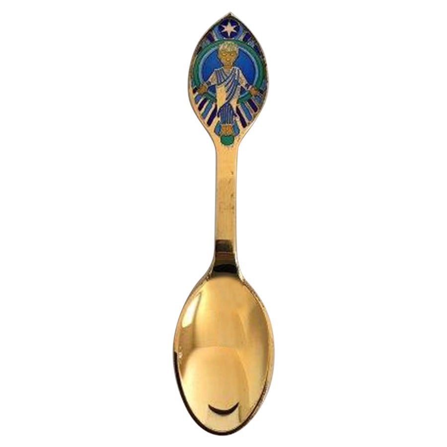 Anton Michelsen Gilded Sterling Silver Christmas Spoon, 1984 For Sale