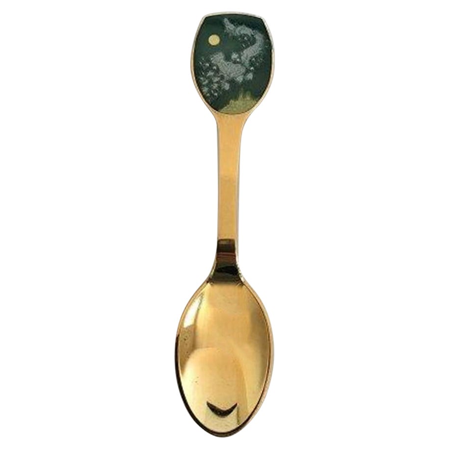 A. Michelsen Gilded Sterling Silver Christmas Spoon, 1983 For Sale