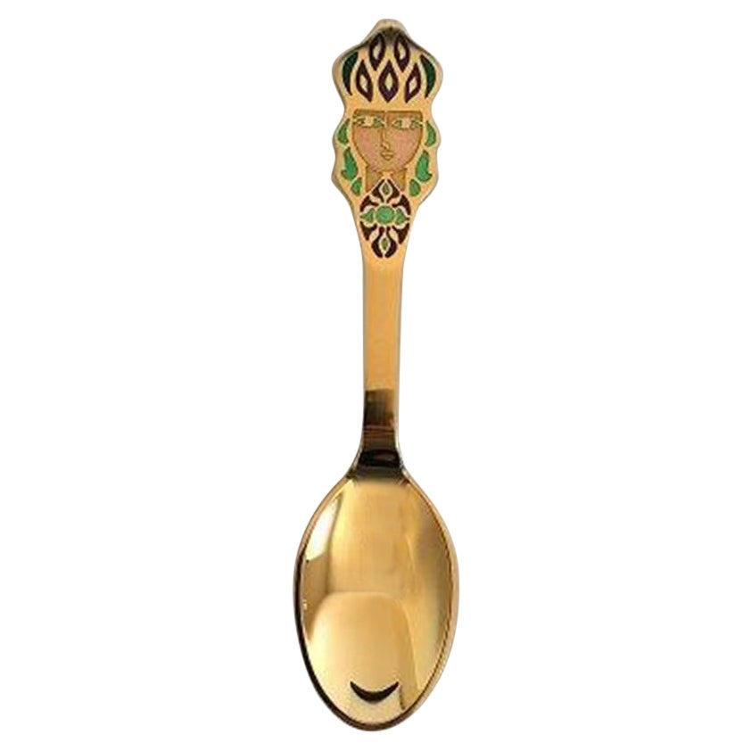 Anton Michelsen Gilded Sterling Silver Christmas Spoon, 1982 For Sale