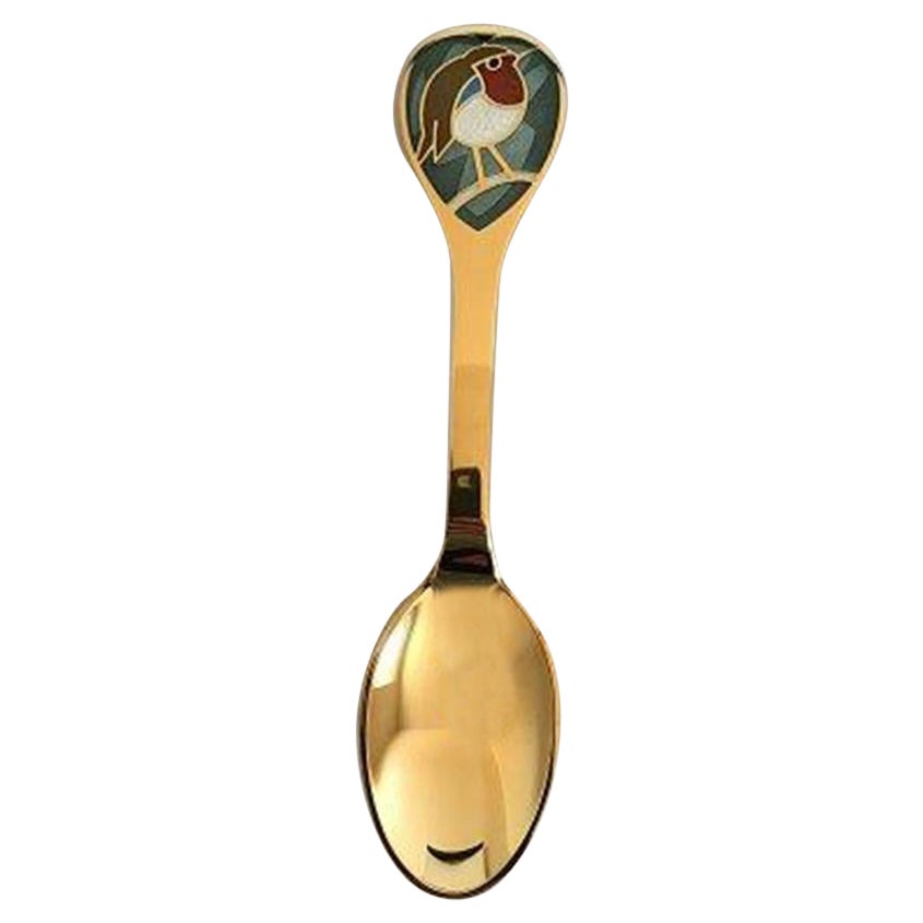 Anton Michelsen Gilded Sterling Silver Christmas Spoon, 1981 For Sale