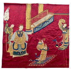 Antique Chinese Silk and Metal Embroidery