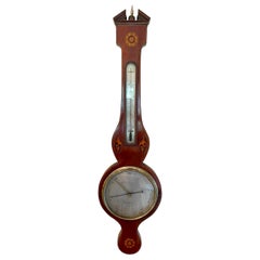 Antique Georgian Inlaid Mahogany Banjo Barometer