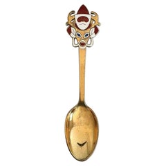 A. Michelsen Christmas Spoon 1952 in Gilded Sterling Silver with Enamel