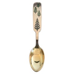 A. Michelsen Christmas Spoon 1950 in Gilded Sterling Silver with Enamel