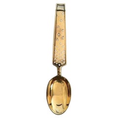 Vintage A. Michelsen Christmas Spoon 1947 in Gilded Sterling Silver with Enamel