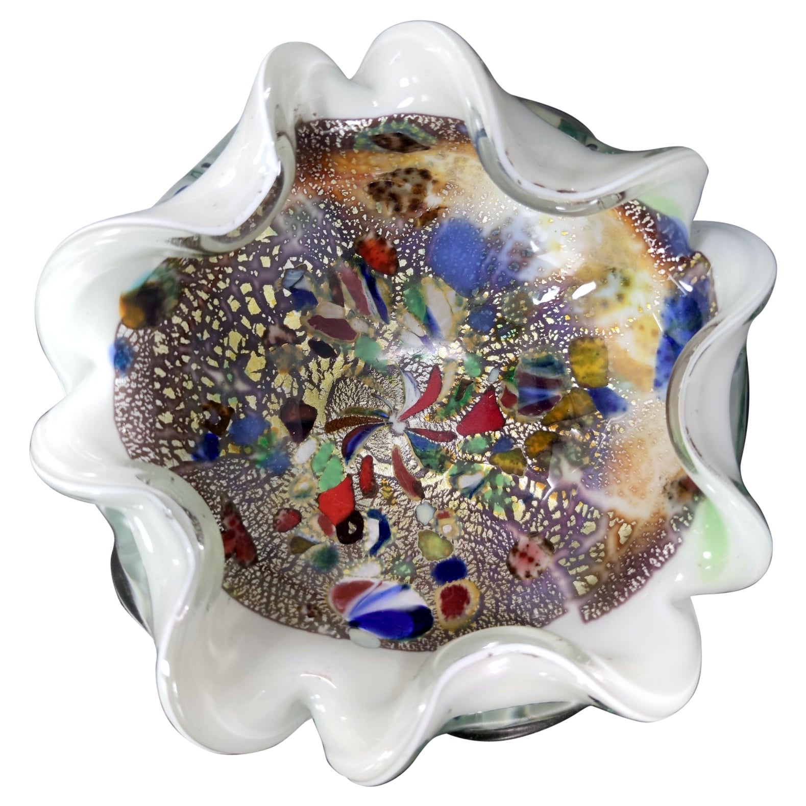 Vintage Murano Glass Ashtray or Trinket Bowl by Avem Attributed to Dino Martens For Sale