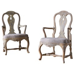 18th Century Swedish Rococo Armchairs