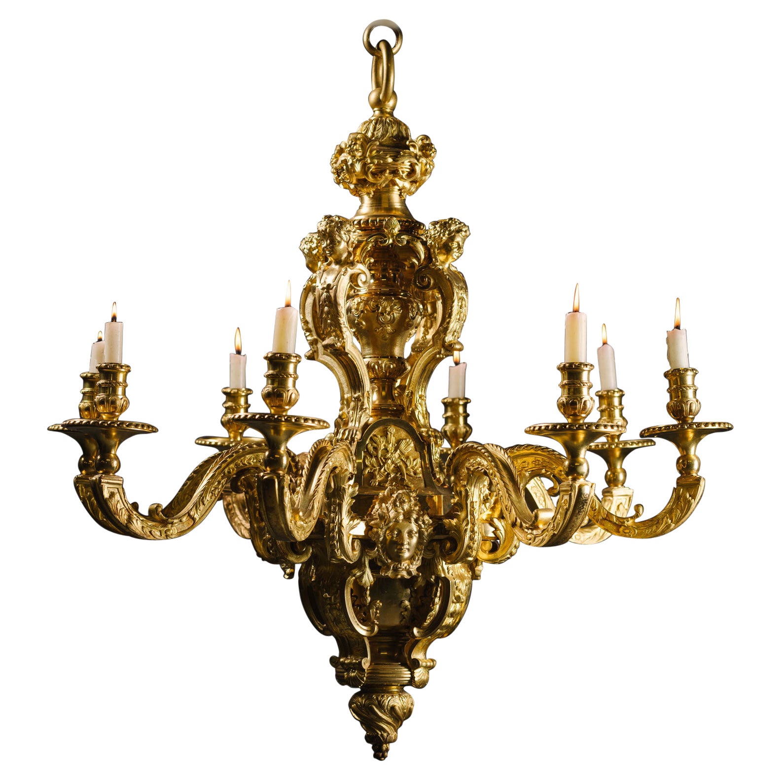 Napoleon III Eight-Light Chandelier After the Model by Boulle For Sale