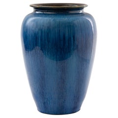 Vintage Bourne Denby English Blue Glaze Pottery Vase