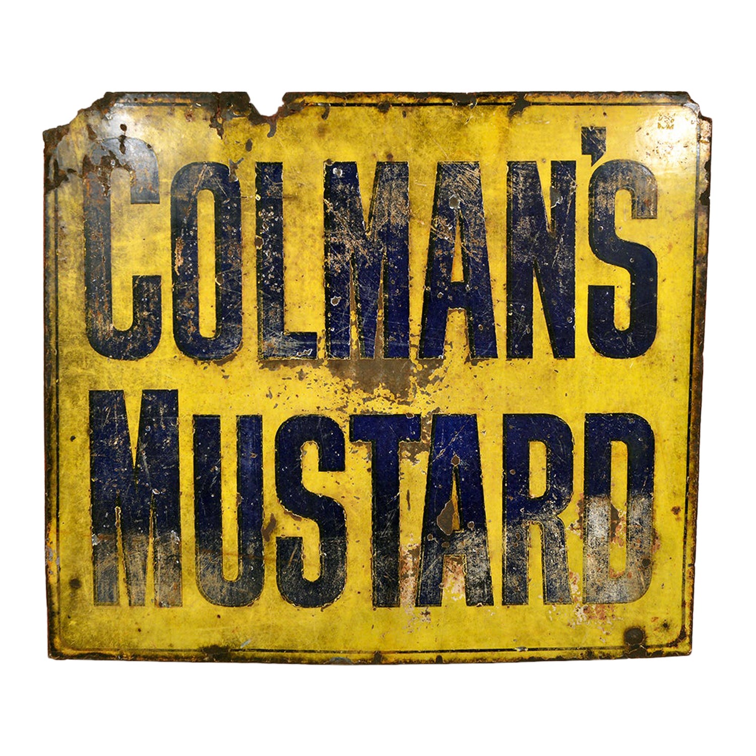 Colmans Mustard VINTAGE ENAMEL METAL TIN SIGN WALL PLAQUE 